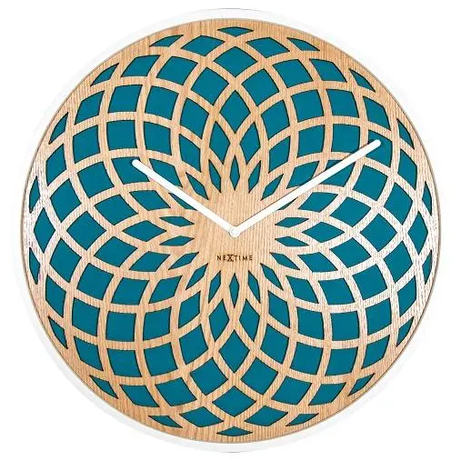 NeXtime klok 3149tq Sun Large, Ø50 cm, Wand, Turkoois