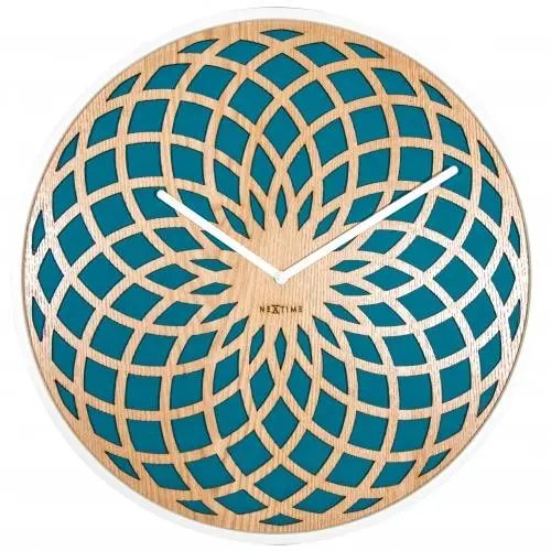 NeXtime klok 3150tq Sun Small, Ø35 cm, Wand, Turkoois