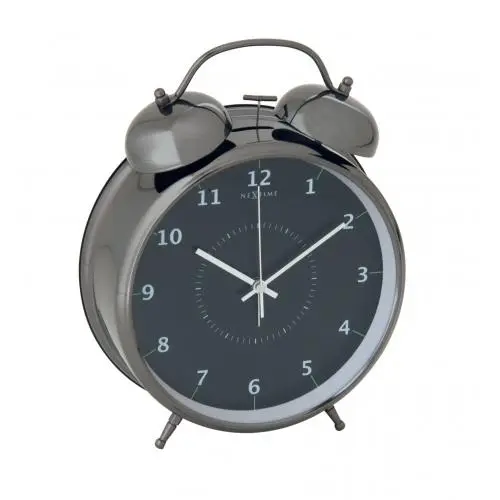NeXtime klok 5113zw Wake Up Alarm, 23x30, Zwart/Turkoois