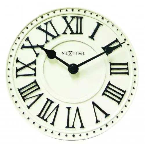 NeXtime klok 5187wi London Tafel, Ø16 cm, Wand, Wit/ Zwart+B32
