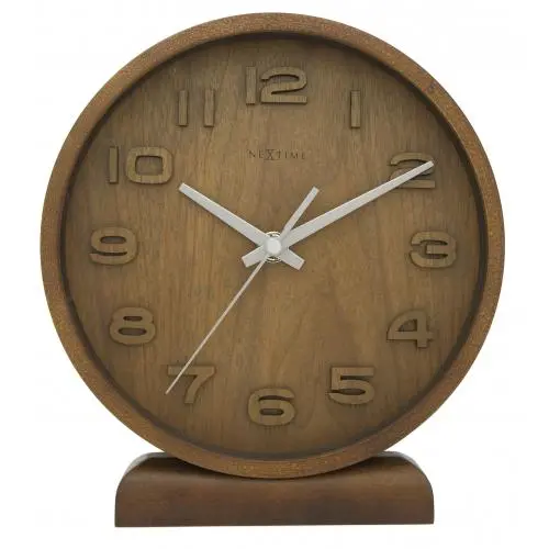 NeXtime klok 5192gs Hout Hout Klein, 22x20 cm, Wand, Hout, Grijs