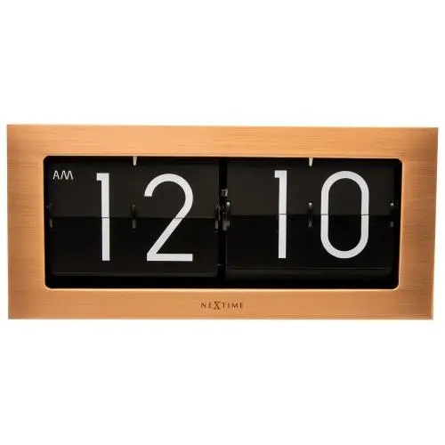 NeXtime klok 5198co Big Flip, 16,7x36 cm, Flip-over, Koper/ Zwart