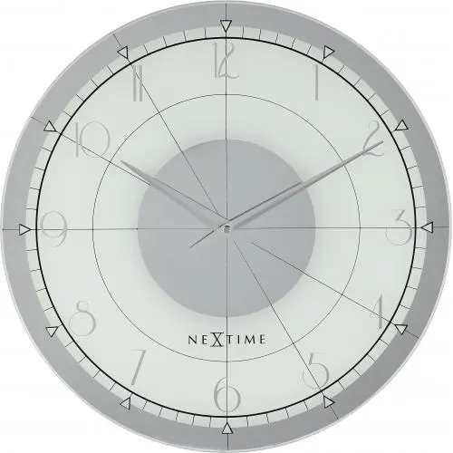 NeXtime klok 8125 Fancy Round, Ø43 cm, Wand, Wit/Zilver
