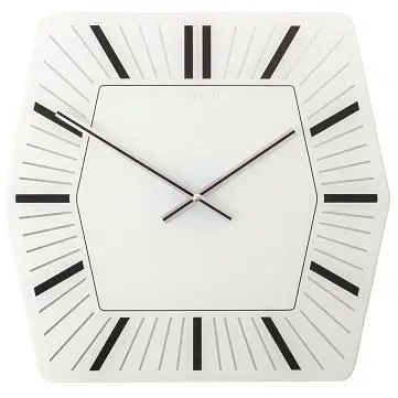 NeXtime klok 8128wi Zeskant, 43x43 cm, Wand, Wit