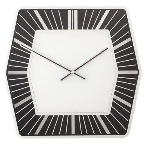 NeXtime klok 8128zw Zeskant, 43x43 cm, Wand, Wit