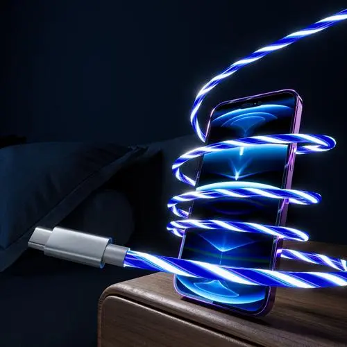 Oniverse ONICAB1-CTYPEC2-LED USB-kabel 2 m USB A USB C Blauw, Zilver