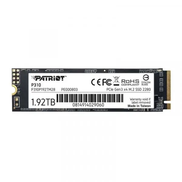Patriot P310P480GM28P310 P310 SSD, 480 GB, M.2 2280, DETAILHANDEL, 1700/1500 MB/s, 280/250K IOPS