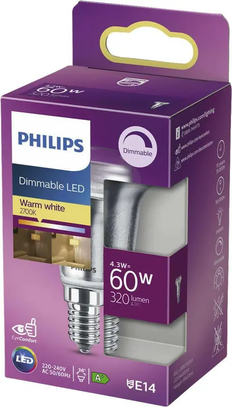 Philips Dimmable LED E14 4,3W 60W 2700K 320Lm Reflector