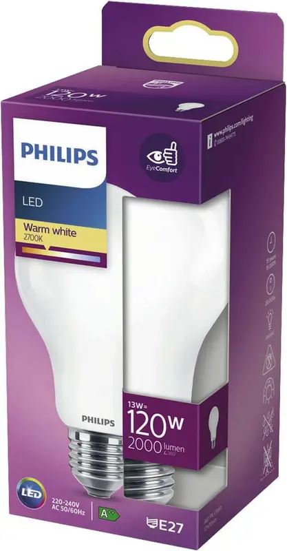 Philips LED E27 13W 120W 2700K 2000Lm Kogel Mat