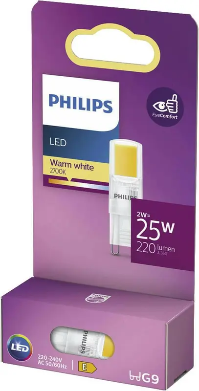 Philips LED G9 2W 25W 2700K 220Lm