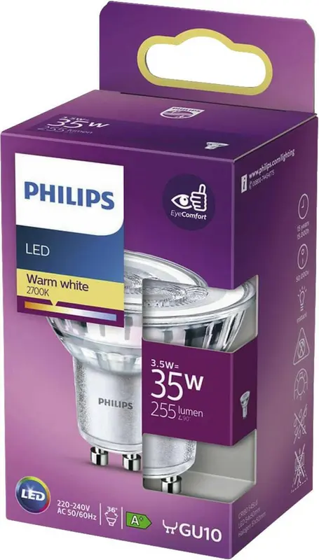 Philips LED GU10 3,5W 35W 2700K 255Lm