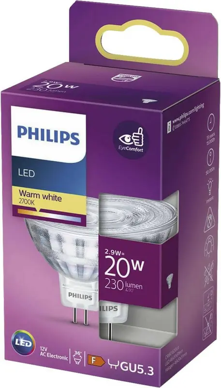 Philips LED GU5.3 2,9W 20W 2700K 230Lm