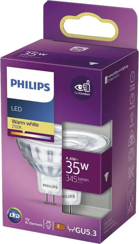 Philips LED GU5.3 4,4W 35W 2700K 345Lm