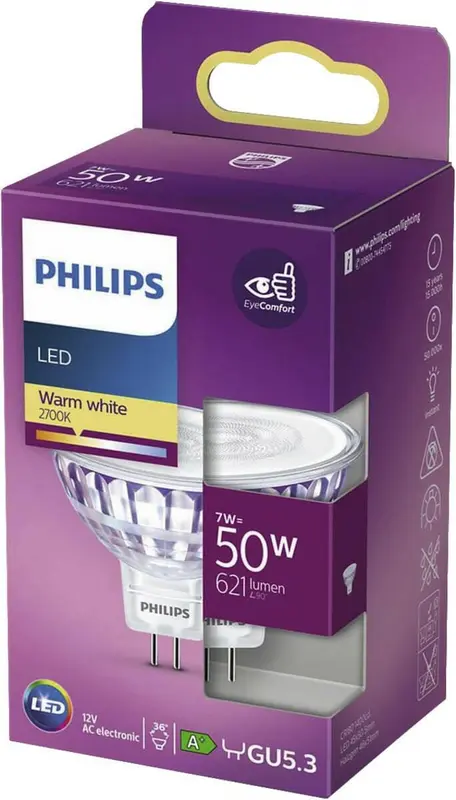 Philips LED GU5.3 7W 50W 2700K 621Lm
