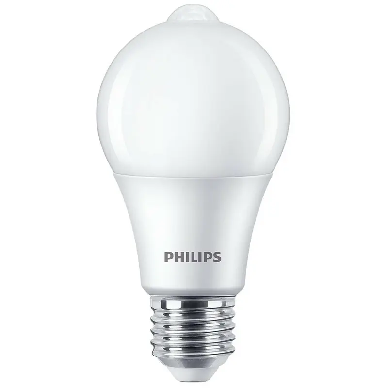 Philips Sensor LED E27 8W 60W 2700K 806Lm Kogel Mat