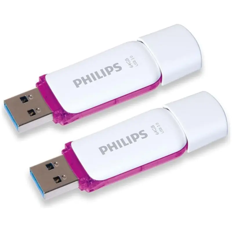 Philips Snow USB Flash Drive 64 GB, USB 3.0, 2 pack - Purple
