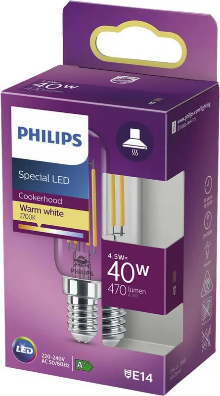 Philips Special LED Afzuigkap E14 4,5W 40W 2700K 470Lm