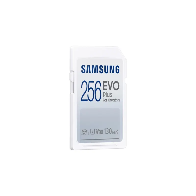 Samsung EVO Plus SD-geheugenkaart, 256GB, SDXC UHS-I U1, Full HD, 130MB/s leessnelheid, geheugenkaart voor spiegelreflexcamera's en systeemcamera's, MB-SC256K/EU