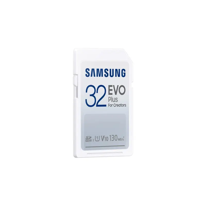 Samsung EVO Plus SD-geheugenkaart, 32GB, SDXC UHS-I U1, Full HD, 130MB/s leessnelheid, geheugenkaart voor spiegelreflexcamera's en systeemcamera's, MB-SC32K/EU