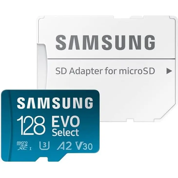Samsung EVO Select microSD-geheugenkaart, 128GB micro SD XC UHS-I U3 130MB/s Full HD & 4K UHD SD Kaart Geheugenkaart met Adapter, MB-ME128KA/EU