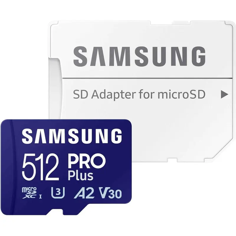 Samsung PRO Plus microSD-geheugenkaart, 512GB, UHS-I U3, Full HD & 4K UHD, 180 MB/s lezen, 130 MB/s schrijven, voor smartphone, drone of action-cam, incl. SD-adapter, MB-MD512SA/EU