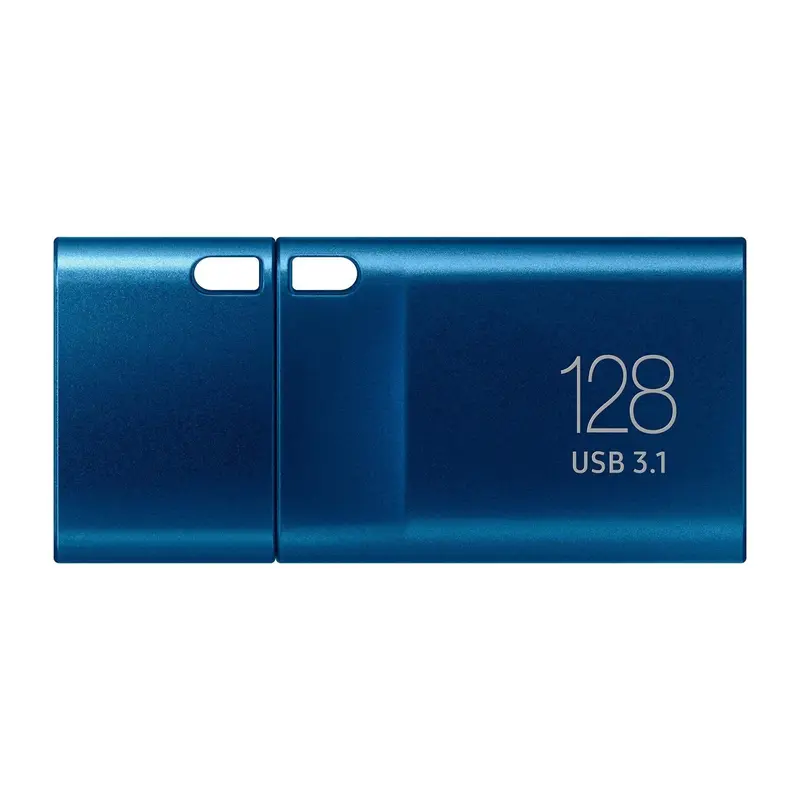 Samsung USB-stick, USB-C, 128GB, 400MB/s lezen, 60MB/s schrijven, MUF-128DA/APC USB 3.1 Flash Drive voor notebooks, tablets en smartphones, blauw