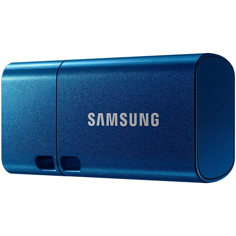 Samsung USB-stick, USB-C, 64GB, 300MB/s lezen, 30MB/s schrijven, USB 3.1 flashdrive voor notebooks, tablets en smartphones, blauw, MUF-64DA/APC