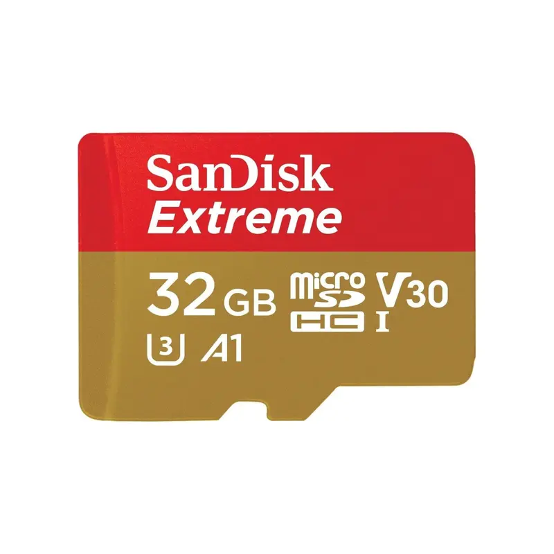 SanDisk Extreme 32 GB microSDhC Memory Card for Action Cameras and Drones with A1 App Performance up to 100 MB/s, Class 10, U3, V30