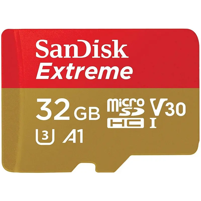 SanDisk Extreme MicroSD-Kaart Voor Mobiele Gaming 32 GB (Voor Smartphones En Tablets, A1, V30, Tot 100 MB/s Leessnelheid, Voor AAA/3D/VR-Gamegraphics En 4K UHD-Video’s)
