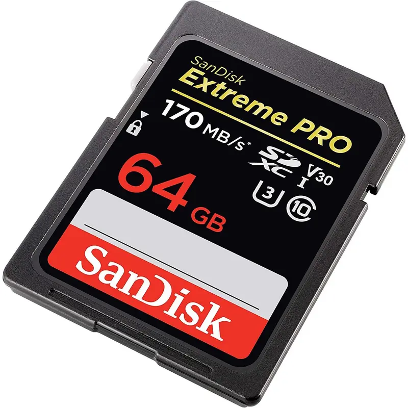 SanDisk Extreme PRO SDXC UHS‐I‐Kaart 64 GB (A2 App Performance, 4K UHD, Leessnelheden Tot 170 MB/s, Class 10, UHS-I, U3, V30)