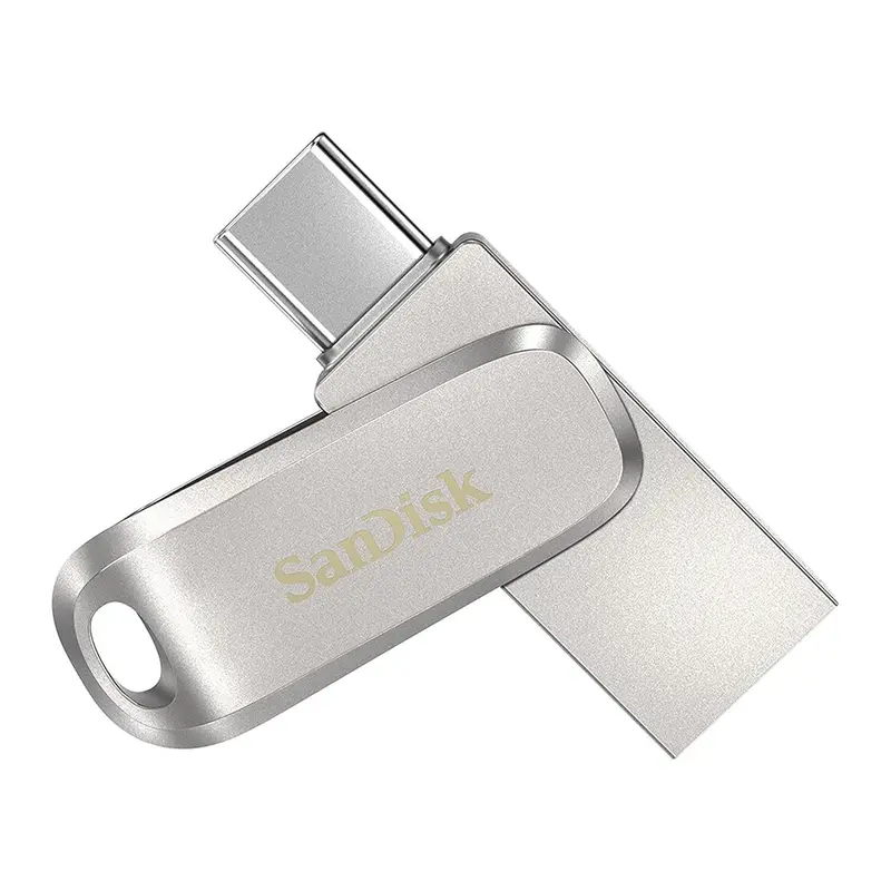 SanDisk Ultra Dual Drive Luxe USB Type-C-Flashdrive 64 GB (USB 3.1 Gen 1, Leessnelheden Tot 150 MB/s, Wachtwoordbeveiliging, Automatische Back-Up)