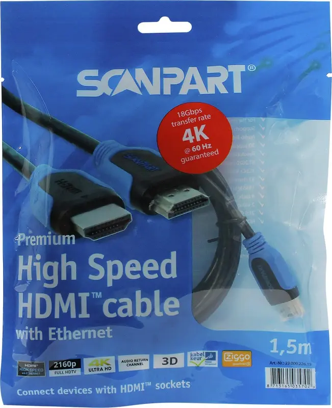 Scanpart HDMI Kabel 2.0 1,5meter