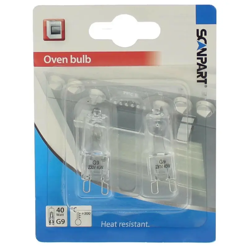 Scanpart Ovenlamp G9 40W 300Graden 2-Pack