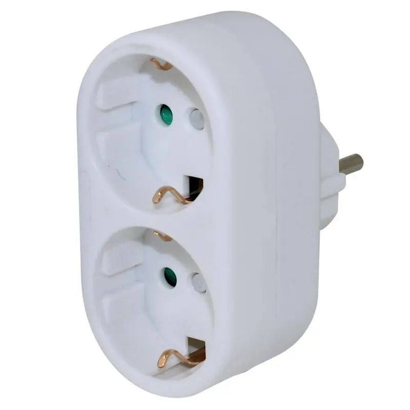 Scanpart Verloopstekker 2-Voudig RA Verticaal wit