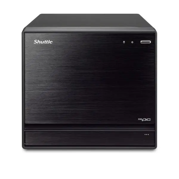 Shuttle SH570R8 Zwarte XPC Slim Cube PC-barebone, 13L-formaat, LGA1200, 4x DDR4, DIMM, Wi-Fi 5, 500 W