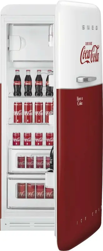 Smeg FAB28RDCC5 50’s Style Coca Cola rood-wit
